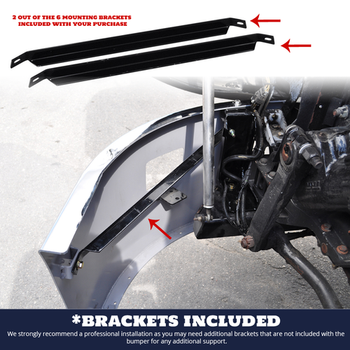 20” Chrome Bumper (Kenworth T660) W/ Air Vent, Tow, 10 Hidden Light Holes & Fog Light Holes