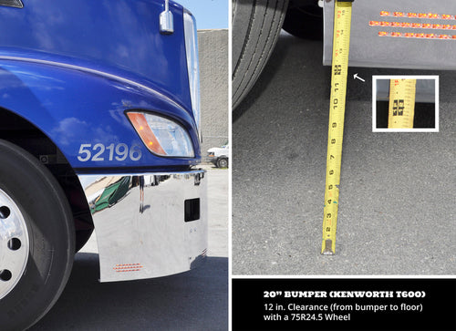 22” Chrome Bumper (Kenworth T660 2007-2016) W/ Wrap Around, Air Vent, Tow, 10 Hidden Light Holes & Rectangular Fog Light Holes