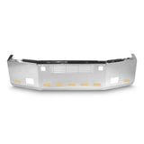 20” Chrome Bumper (Kenworth T800 2003-1986) Aero, W/ Grille Installed, Tow hole, Fog hole & 9 Hidden Light Holes