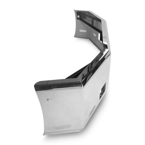 20” Chrome Bumper (Kenworth T800 2003-1986) Aero, W/ Grille Installed, Tow hole, Fog hole & 9 Hidden Light Holes