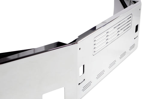 22” Chrome Bumper (KW T800 Year 2004-2012) Aero, W/ Grille, Tow, Fog Holes & 9 Hidden Light Holes