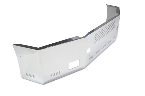 22” Chrome Bumper (KW T800 Year 2004-2012) Aero, W/ Grille, Tow, Fog Holes & 9 Hidden Light Holes