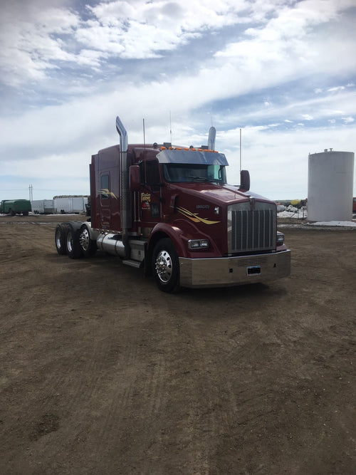 20” Chrome Bumper (Kenworth T800 2004-2012) Aero, W/ Grille, Tow & 11 Hidden Light Holes