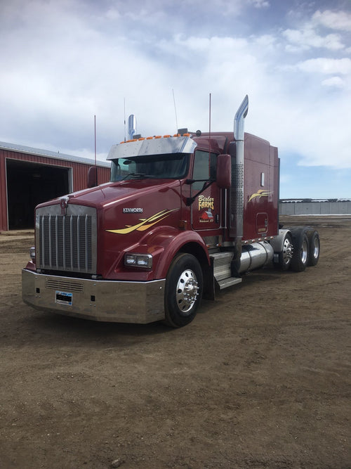20” Chrome Bumper (Kenworth T800 2004-2012) Aero, W/ Grille, Tow & 11 Hidden Light Holes