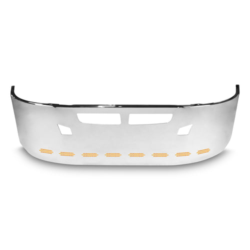 22” Chrome Bumper (Kenworth T660 2007-2016) W/ Wrap Around, Air Vent, Tow & 10 Hidden Light Holes