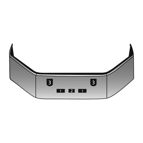 16” Bumper (Mack Ch 1993-2001) W/ Wrap Around, Step, Tow & Fog Light Holes