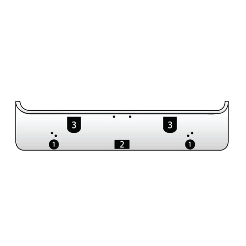 16" Bumper (Mack CHN 2005-2007) Set Forward W/ Step, Tow & Fog Light Holes