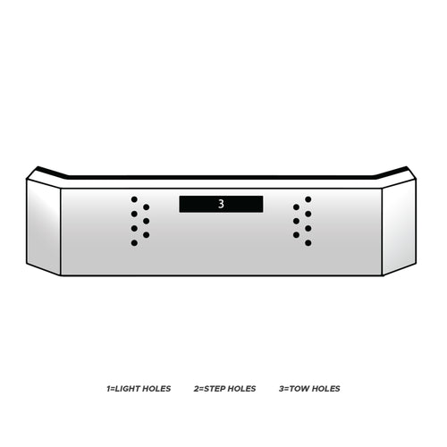 13” Chrome Bumper (Mack RD 688 1994+) W/ Center Step Hole