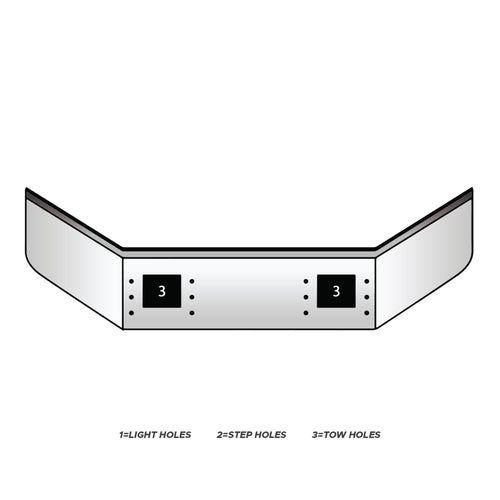 12” Chrome Bumper (Mack Granite 813, 713 GU533, CTP) W/ Set Back Axle & Tow Holes