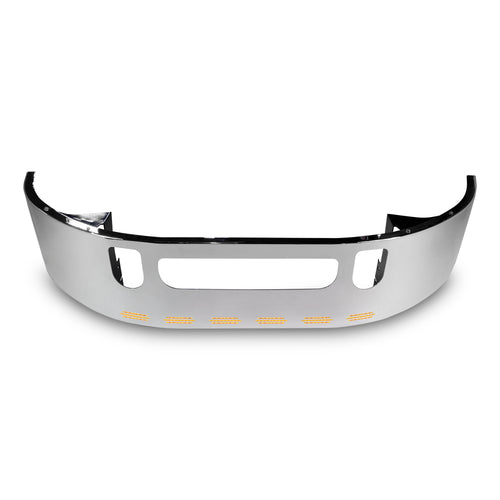 18” Chrome Bumper (Mack Vision CXN613 2005 & Newer) Wrap Around, W/ Bolt Holes, Tow & 8 Hidden Light Holes, 7 Gauge