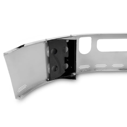 18” Chrome Bumper (Mack Vision CXN613 2005 & Newer) Wrap Around, W/ Bolt Holes, Tow & 8 Hidden Light Holes, 7 Gauge
