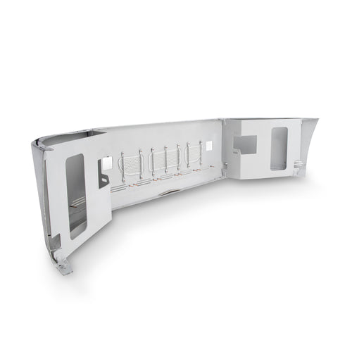 20” Bumper ( Peterbilt 386 ) W/ Wrap Around 3” Aero / Grille, No Fog Light, Brackets & 9 Hidden Light Holes