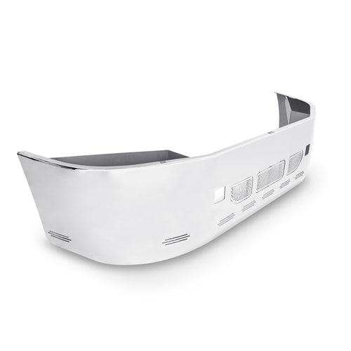 20” Bumper ( Peterbilt 386 ) W/ Wrap Around 3” Aero / Grille, No Fog Light, Brackets & 9 Hidden Light Holes