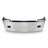 22” Chrome Bumper (Peterbilt 387 2002+) W/ Aero, Air Vents, Fog & 9 Hidden Light Holes