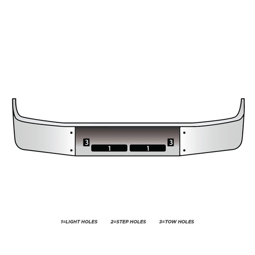 18” Chrome Bumper (Volvo White Set Back Axle, VNM 610 & 660 1998-2003) W/ Fog Light & Tow Holes