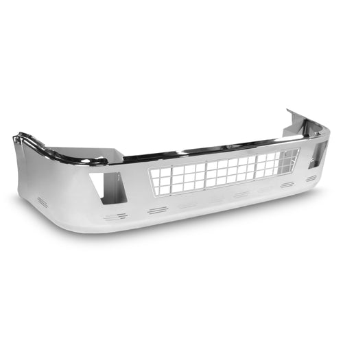 18” Chrome Bumper (Volvo VNL 2003-2017) Aero, W/ Grille Installed, Fog & 10 Hidden Light Holes