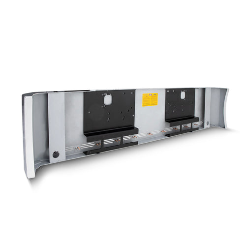 22" Chrome Universal Bumper with Double Bend End and 10 Hidden Light Holes for Peterbilt 379/W990 Classic, Western Star