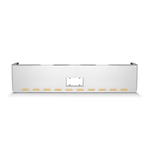 20" Chrome Bumper (Universal Fit) Double Bend Ends with 10 Hidden Light Holes and, Recessed License Plate