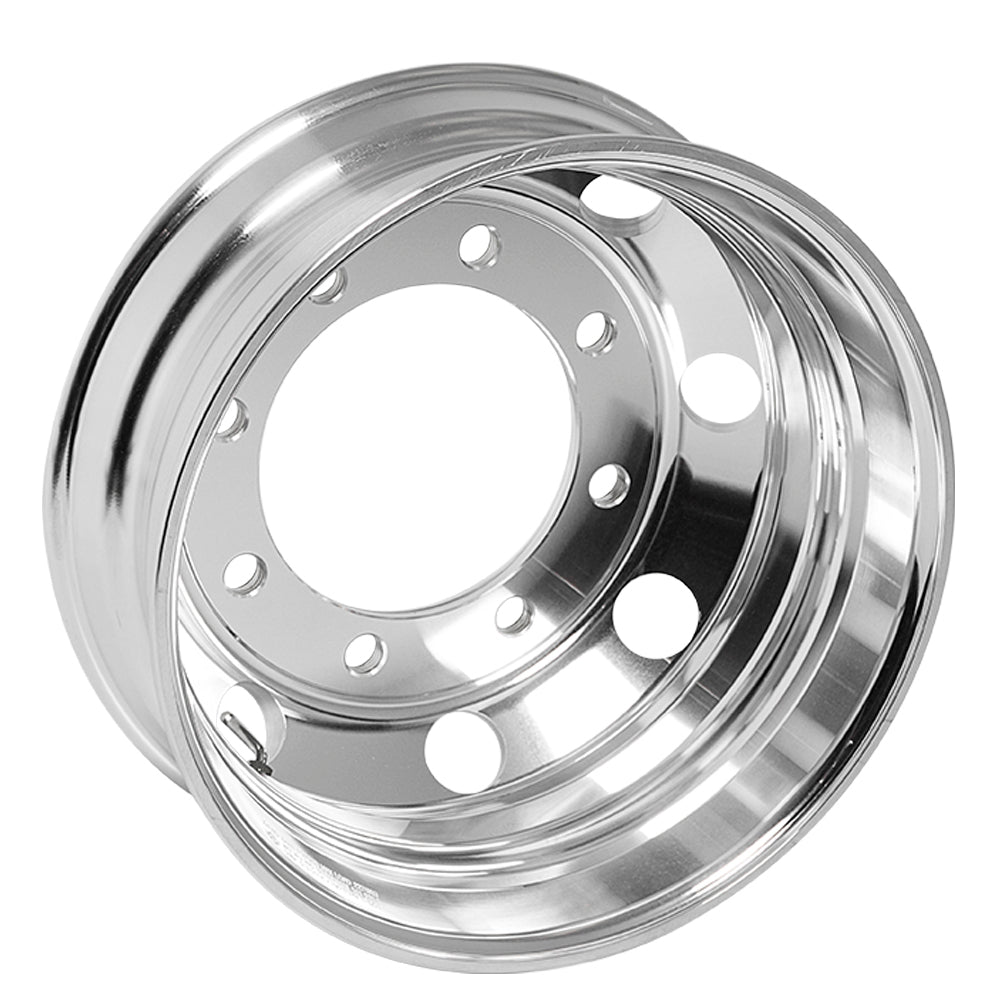 Aluminum Wheel / Rim - 19.5 X 6.75 - 8 Holes 26MM.- All position - Mirror  Polish Both Side