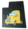 Floor Mat fits Kenworth T660, T600, T800, W900 Yellow/Black  (SET)