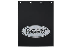 Mud Flap 24” X 30”, 3/16'', Polypro,  Black W/ White Logo fits Peterbilt