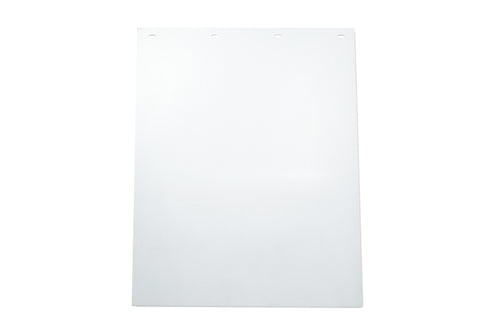 Mud Flap 24” X 28”, 3/16", Polypro, White W/ Red and Black Logo fits Freightliner