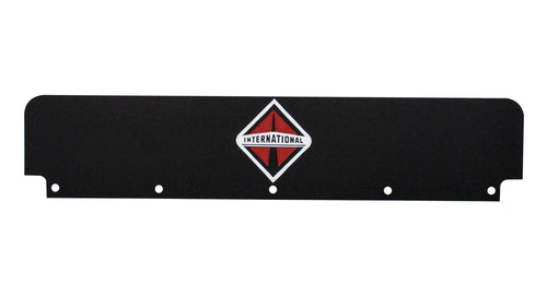 Mud Flap 24” X 5” Plastic Black Flap Kit for Quarter Fenders with International logo & hardware (Pair)