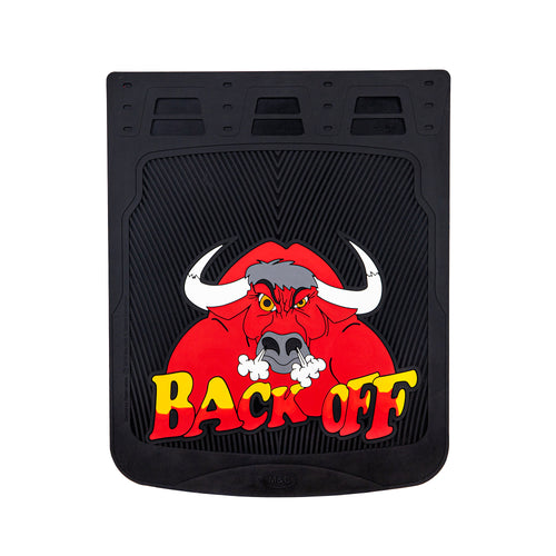 Mud Flap  24” X 30” Red Bull Angry "Back Off" (Pair)