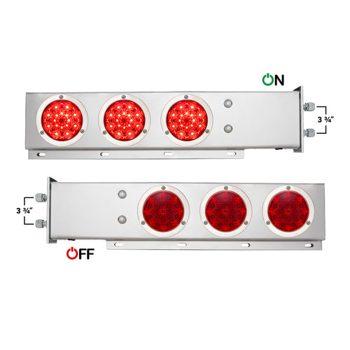 Mud Flap Hanger Stainless Steel 304 Spring Loaded With 4 Led Lights, Bolt Pattern 3-3/4 (Kit)