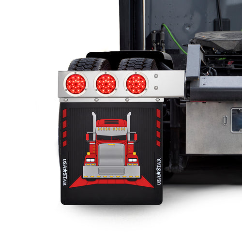 Mud Flap Hanger Stainless Steel 304 Spring Loaded With 4 Led Lights, Bolt Pattern 3-3/4 (Kit)