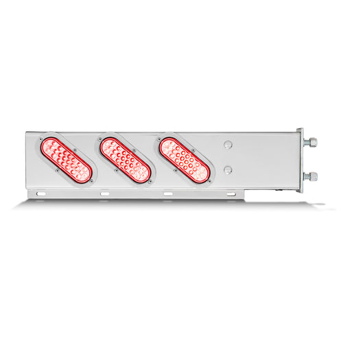 Stainless Steel Mud Flap Hanger Kit with 6 LED Red/Clear Lights , Bolt Pattern 3-3/4” - Pair