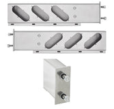 Mud Flap Hanger Set - With Slanted 6" Oval Light Holes, Stainless Steel