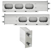 Mud Flap Hanger Set - With Rectangular Light Holes, Stainless Steel
