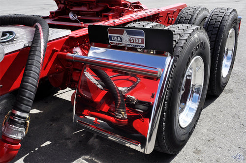 Quarter Fender Pair in Stainless Steel, 24’’ X 24" Fits Freightliner , Volvo