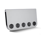 20" Rear light panel Chrome with 5 x 4" Light Hole (3/16" Thick Bumper Gauge) NO LIGHTS INCLUDED