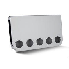 20" Rear light panel Chrome with 5 x 4" Light Hole (3/16" Thick Bumper Gauge) NO LIGHTS INCLUDED