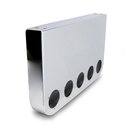 20" Rear light panel Chrome with 5 x 4" Light Hole (3/16" Thick Bumper Gauge) NO LIGHTS INCLUDED