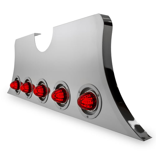 Center Panel Between Fuel Tanks w/ 5 Lights Watermelon Red/Red facing back and With 4" Lights S.S.