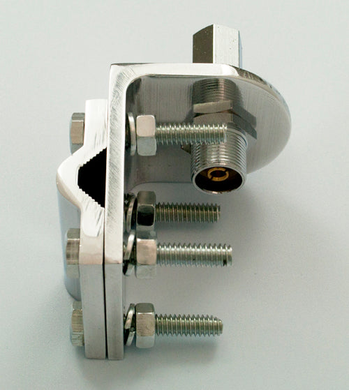 Aluminum Vertical,Horizontal Mirror Mount Bracket, 4 Bolt, W/Adapter Antenna