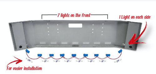Pigtail 3 Prong Connector Set Of 9 ,With (2) 24” Cables On Ends,And (7) 12” Cables In Center
