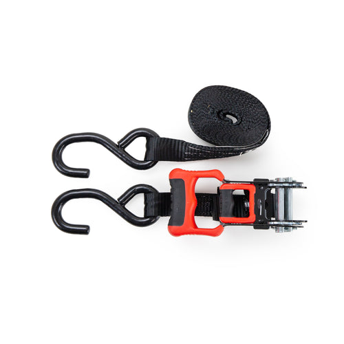 1" x 12" Rubber Wide Handle Ratchet Strap Assembly with Vinyl S Coated Hooks