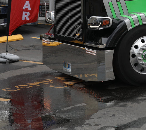 20”-18” Stainless Steel Bumper With 70 3/4'' Light Hole (Factory Fender Only) Fits Peterbilt 389