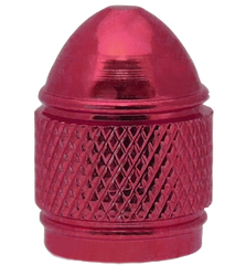 Domed, Ribbed Red Metal Valve Cap