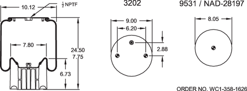 Goodyear Air Spring Rolling Lobe Airbag (Peterbilt)