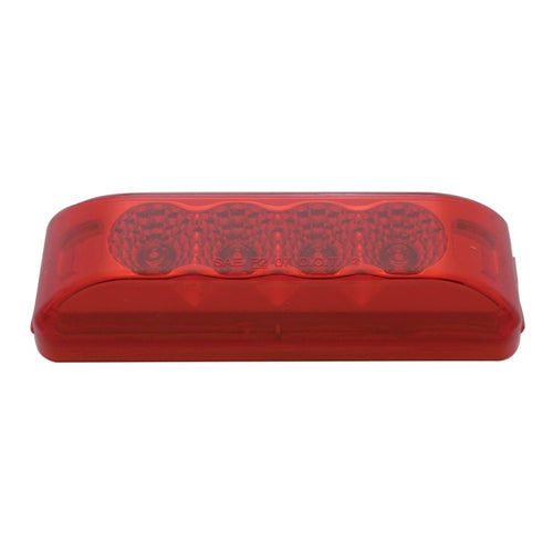 4 LED Reflector Rectangular Clearance/Marker Light - Red LED/Red Lens