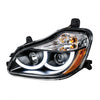 Black Projection Headlight w/ LED Position Light For 2013-2020 fits Kenworth T680 - Driver