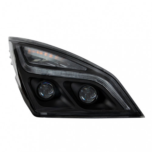 Black LED Projection Headlight With LED Position Light For 2018-2024 Freightliner Cascadia- Passenger