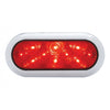 10 LED Oval Stop, Turn & Tail Light w/ Bezel - Red LED/Red Lens