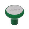 Deluxe Aluminum Screw-On Air Valve Knob With Stainless Trailer Plaque  (Emerald Green)