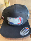 Hat Mesh, Truck, Rubber Patch,Black, 7 Panel